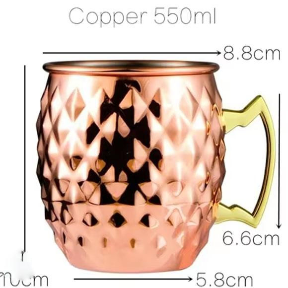 1 Pc 550ml Hammered Copper Mug β Elegant Drinkware for Cocktails & More