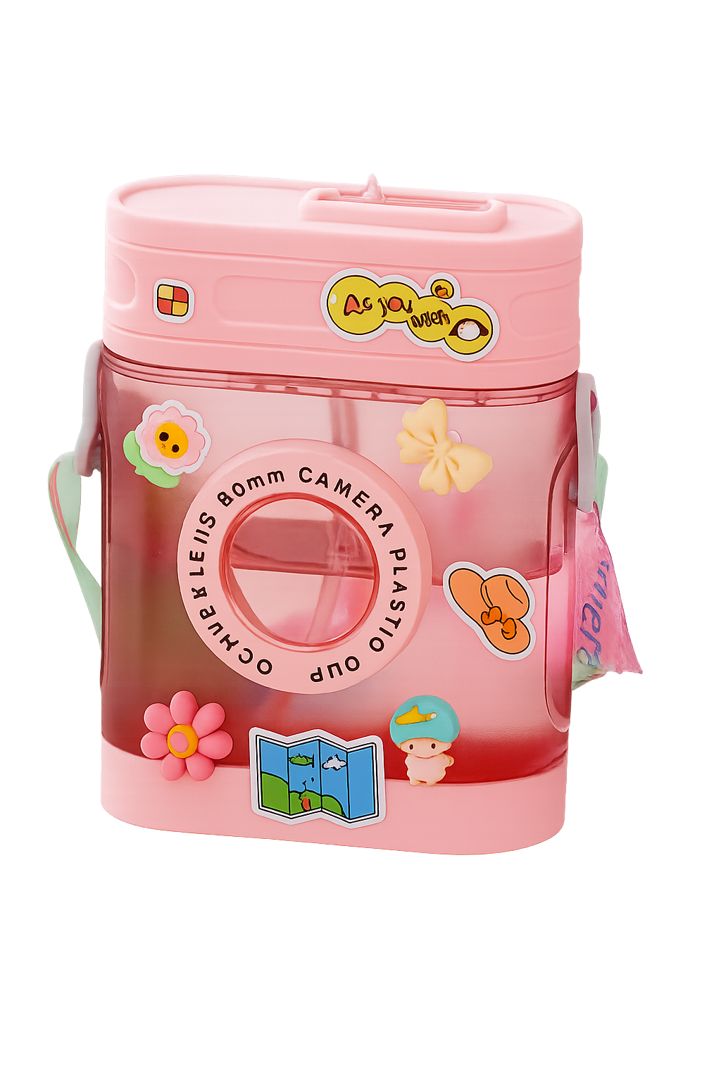 Convex Lens 60Mm Camera Plastic Cup Water Bottle With Strap