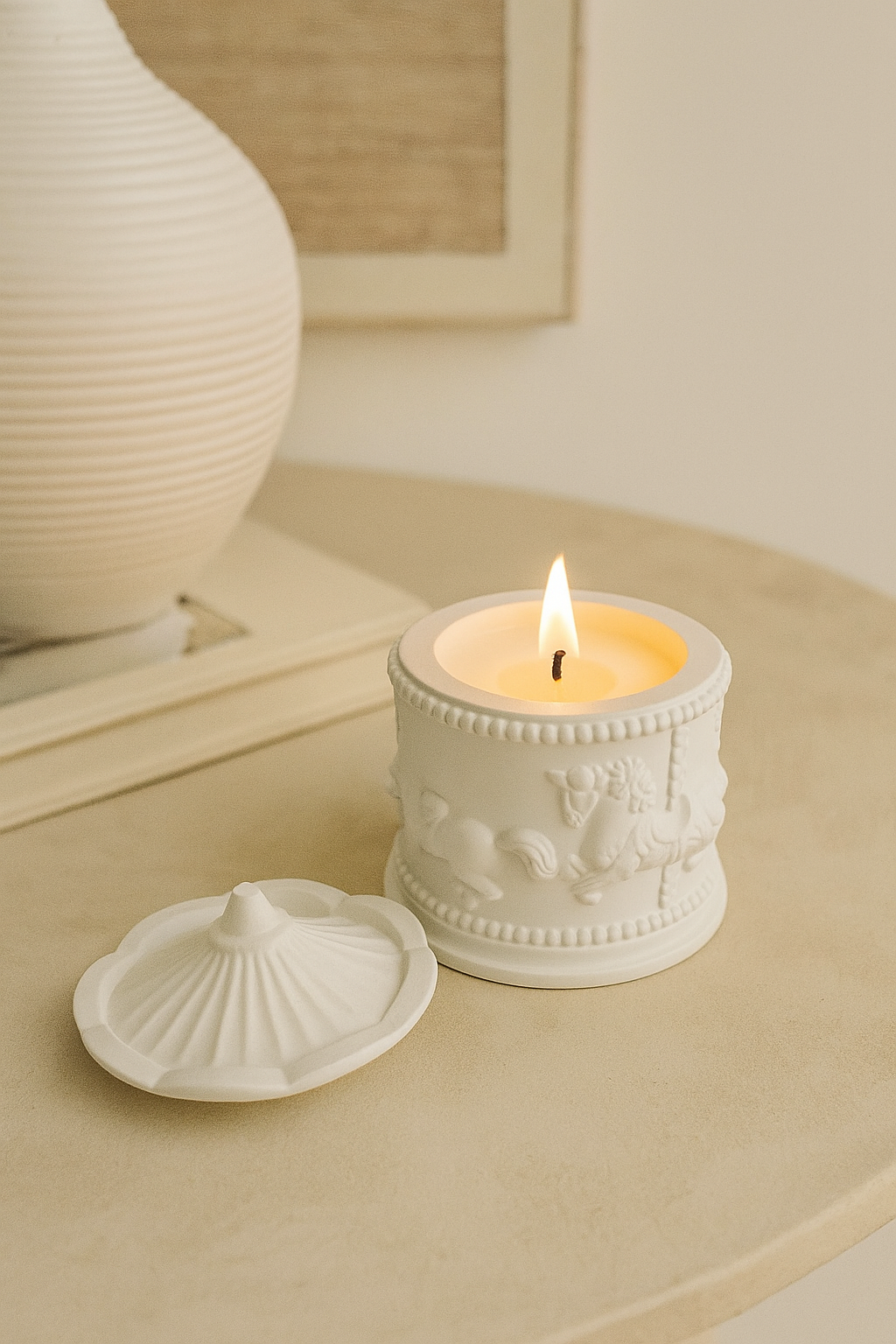 Rotating Carousel Candle Holder β Elegant Decorative Piece