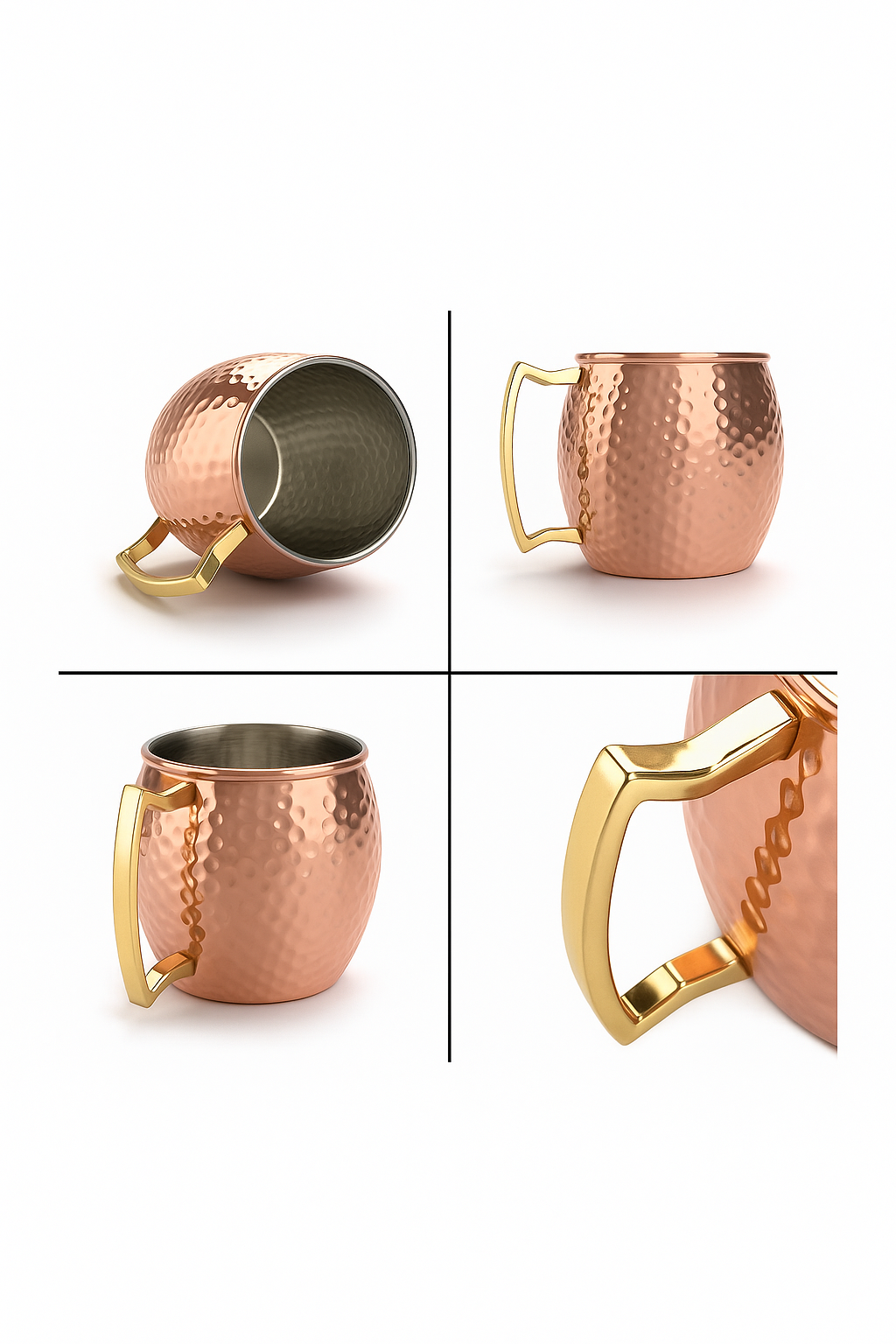 1 Pc 550ml Hammered Copper Mug β Elegant Drinkware for Cocktails & More