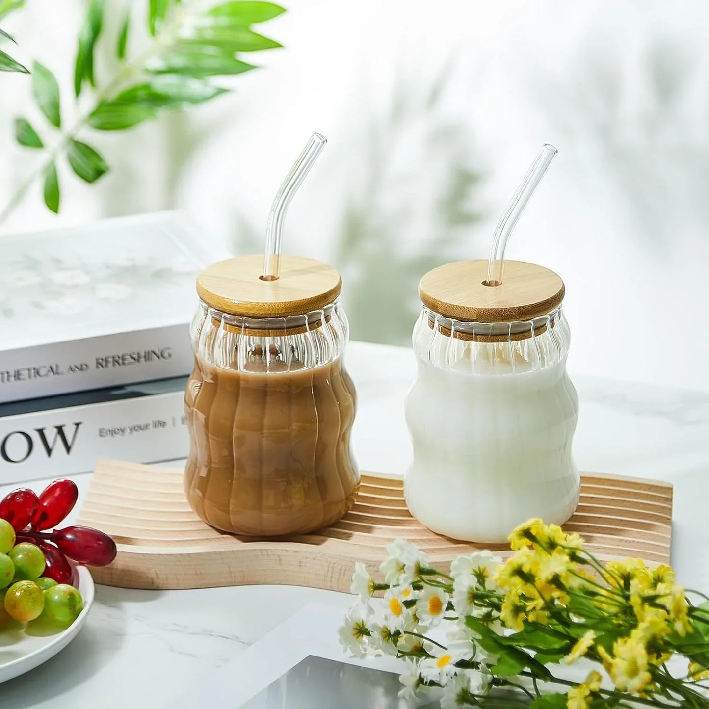 π₯ Elegant Glass Sipper β Stylish, Reusable & Eco-Friendly