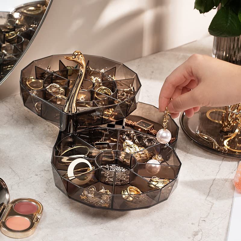 luxury 3 Layer Swan Jewelry Organizer