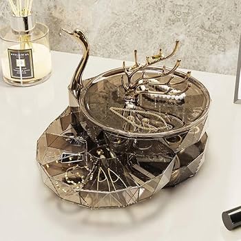 luxury 3 Layer Swan Jewelry Organizer