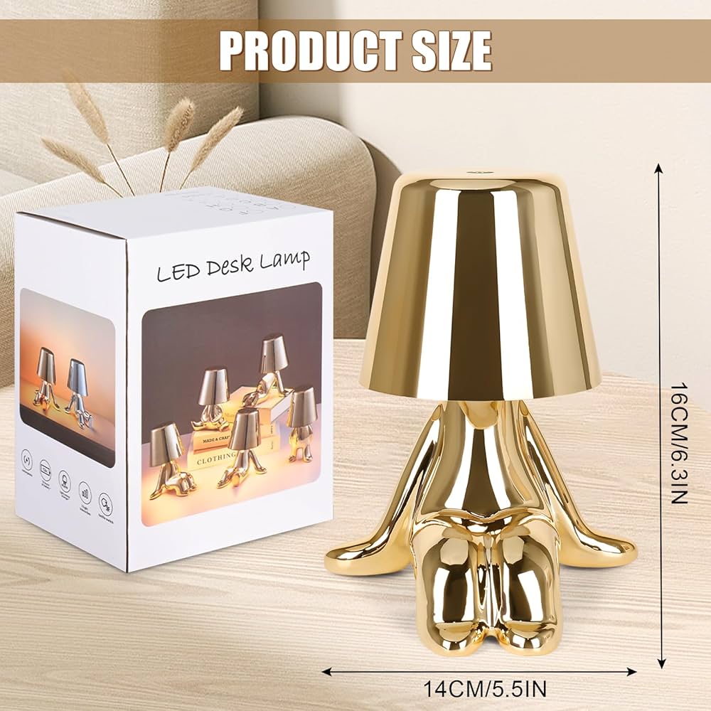 Italy Golden Thinker Lamp β Artistic Night Light & Modern Decor Piece