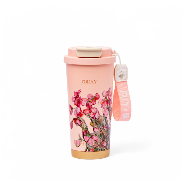 Thermotrek Stainless Steel Insulated Tumbler with Floral Pattern - 17.8 oz (528ml)