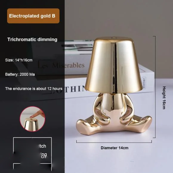 Italy Golden Thinker Lamp β Artistic Night Light & Modern Decor Piece