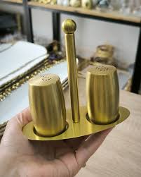 π₯ Drum-Shaped Salt & Pepper Shaker Set β Stainless Steel with Metal Holder π§
