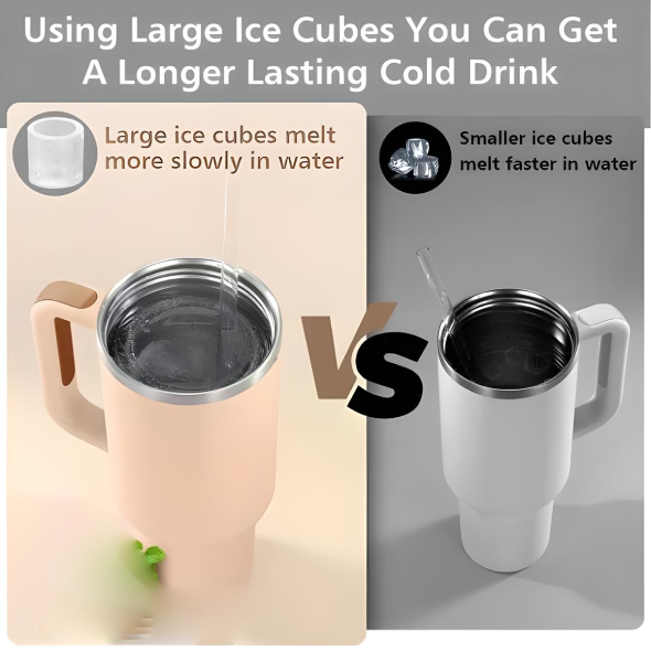 Stanley Ice Cube Maker with Lid – 4 Hollow Cylinder Molds, Random