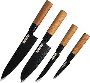 Zillinger Premium Stainless Steel Knife Set – 4 Pcs with Stand