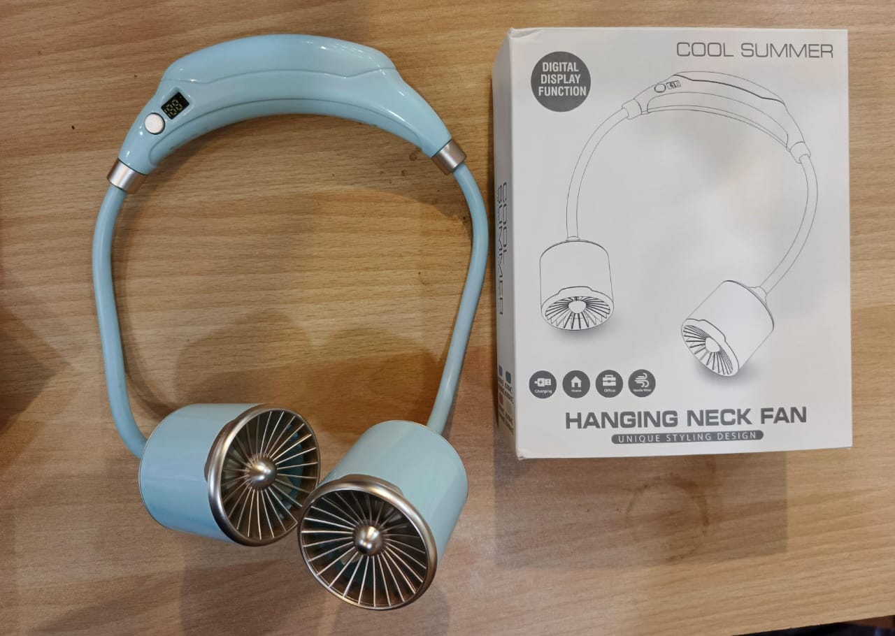 Portable USB Neck Fan – Mini Air Conditioner with LED Display, random color