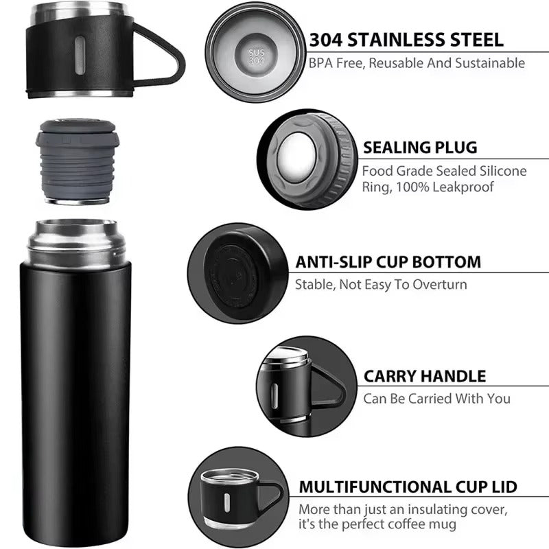 π 500ML Vacuum Flask Bottle β Sleek, Single Cup Design for Everyday Use