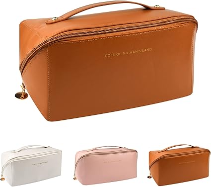 PU Leather Large Capacity Travel Cosmetic Bag – Waterproof & Stylish Organizer