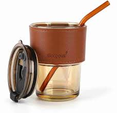 Brown Glass Sipper β Aesthetic & Reusable | 500ml