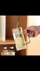 π Vintage Vibes Glass Sipper β Green Lid & Handle | Retro Charm Meets Modern Use