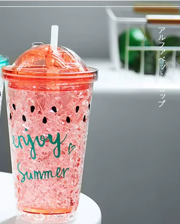 π§600ML Broken Ice Straw Bottle | Stylish Sipper for Juice, Milk & Water π₯€