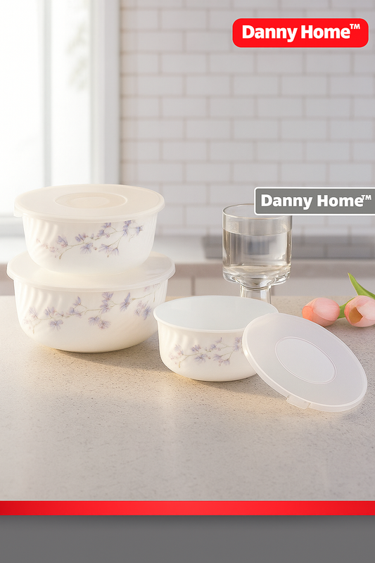 Danny Home Opal Preservation Bowls with Lid – 3 Pcs Set