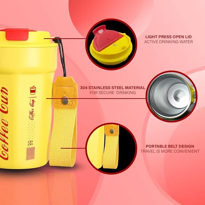 🌟 Coffee Cola Vacuum Cup | 🔒 Leak-Proof • ☕ Hot & Cold • 🟡 380ml