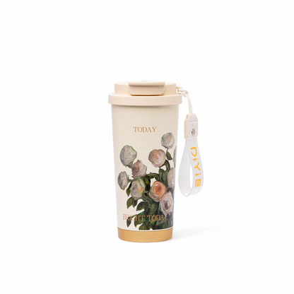 Thermotrek Stainless Steel Insulated Tumbler with Floral Pattern - 17.8 oz (528ml)