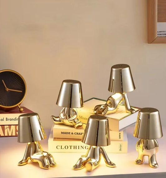 Italy Golden Thinker Lamp – Artistic Night Light & Modern Decor Piece