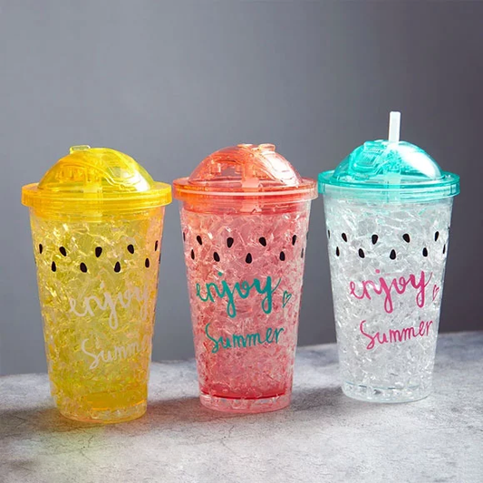 💧600ML Broken Ice Straw Bottle | Stylish Sipper for Juice, Milk & Water 🥤