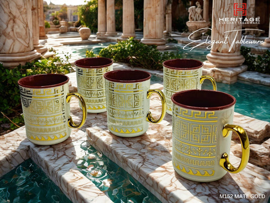 🧡 Ceramic Mugs – Pack of 6 ☕ | Perfect for Coffee &amp; Tea 🍵