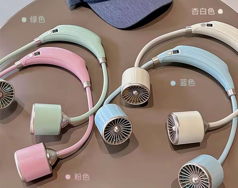 Portable USB Neck Fan – Mini Air Conditioner with LED Display, random color