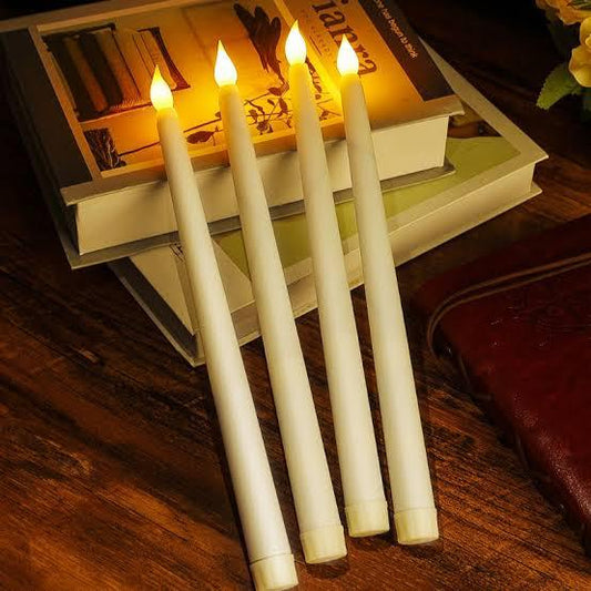 Elegant White LED Long Candle – Flameless & Realistic Glow