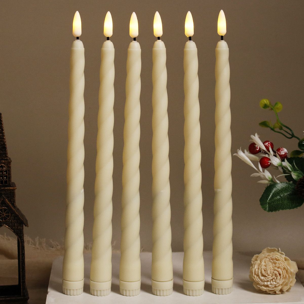 Elegant White LED Long Candle – Flameless & Realistic Glow