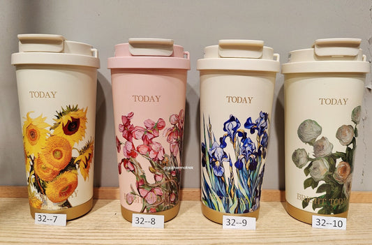 Thermotrek Stainless Steel Insulated Tumbler with Floral Pattern - 17.8 oz (528ml)