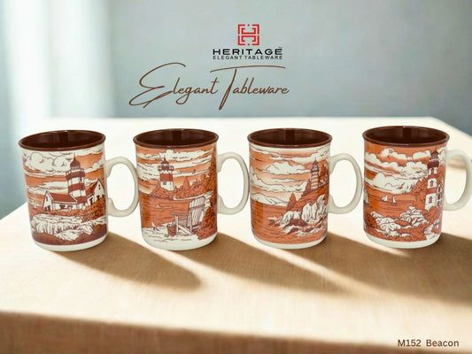 🧡 Ceramic Mugs – Pack of 6 ☕ | Perfect for Coffee & Tea 🍵