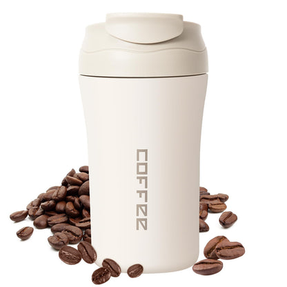 🔥 400ML Double Wall Stainless Steel Coffee Mug – Leak-Proof Thermos Travel Cup |☕ Perfect for Coffee, Tea & More – Ideal Gift Option 🎁