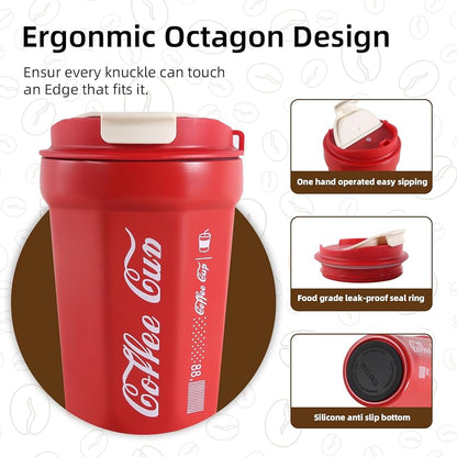 🌟 Coffee Cola Vacuum Cup | 🔒 Leak-Proof • ☕ Hot & Cold • 🟡 380ml