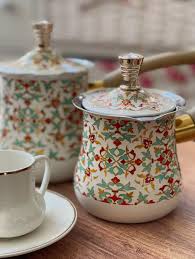 Turkish Coffee Pot with Long Wooden with Lid Arabic Heavy Duty 550/720ML