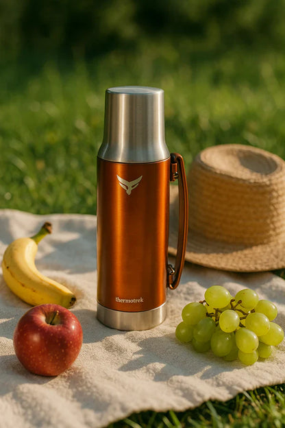 🔥 Thermotrek Insulated Thermos – Copper Orange 🧊 | Leak-Proof; Travel-Ready