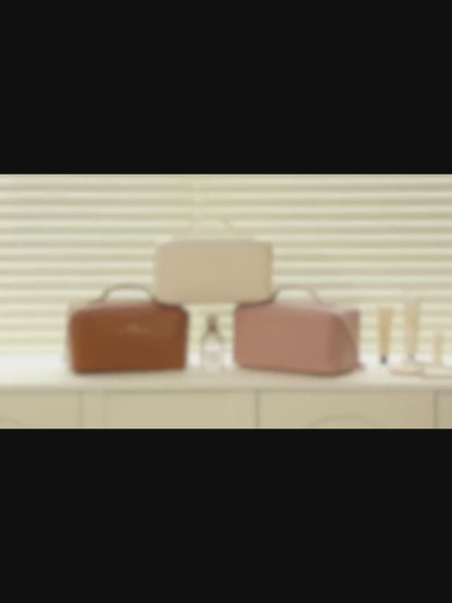 PU Leather Large Capacity Travel Cosmetic Bag – Waterproof & Stylish Organizer