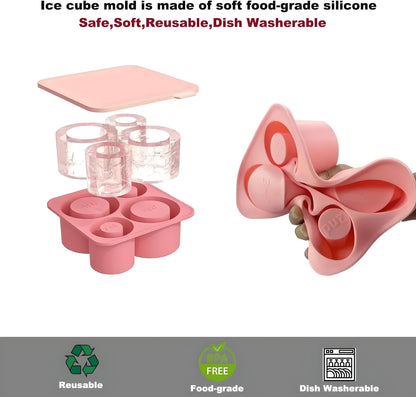 Stanley Ice Cube Maker with Lid – 4 Hollow Cylinder Molds, Random