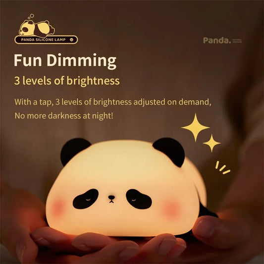Cute Panda Silicone Lamp – Soft & Rechargeable Night Light